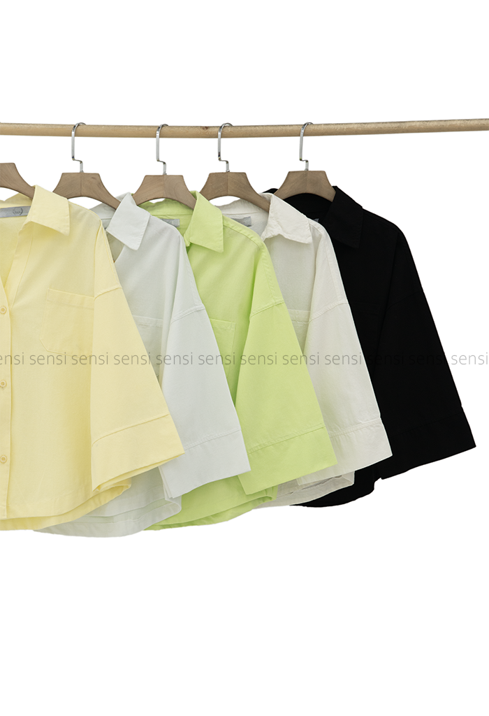 شومیز کراپ لینن یقه هفت کد1005629